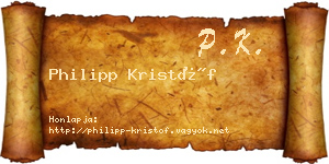 Philipp Kristóf névjegykártya
