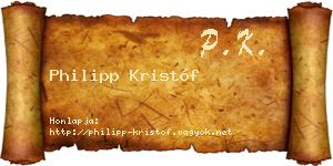 Philipp Kristóf névjegykártya